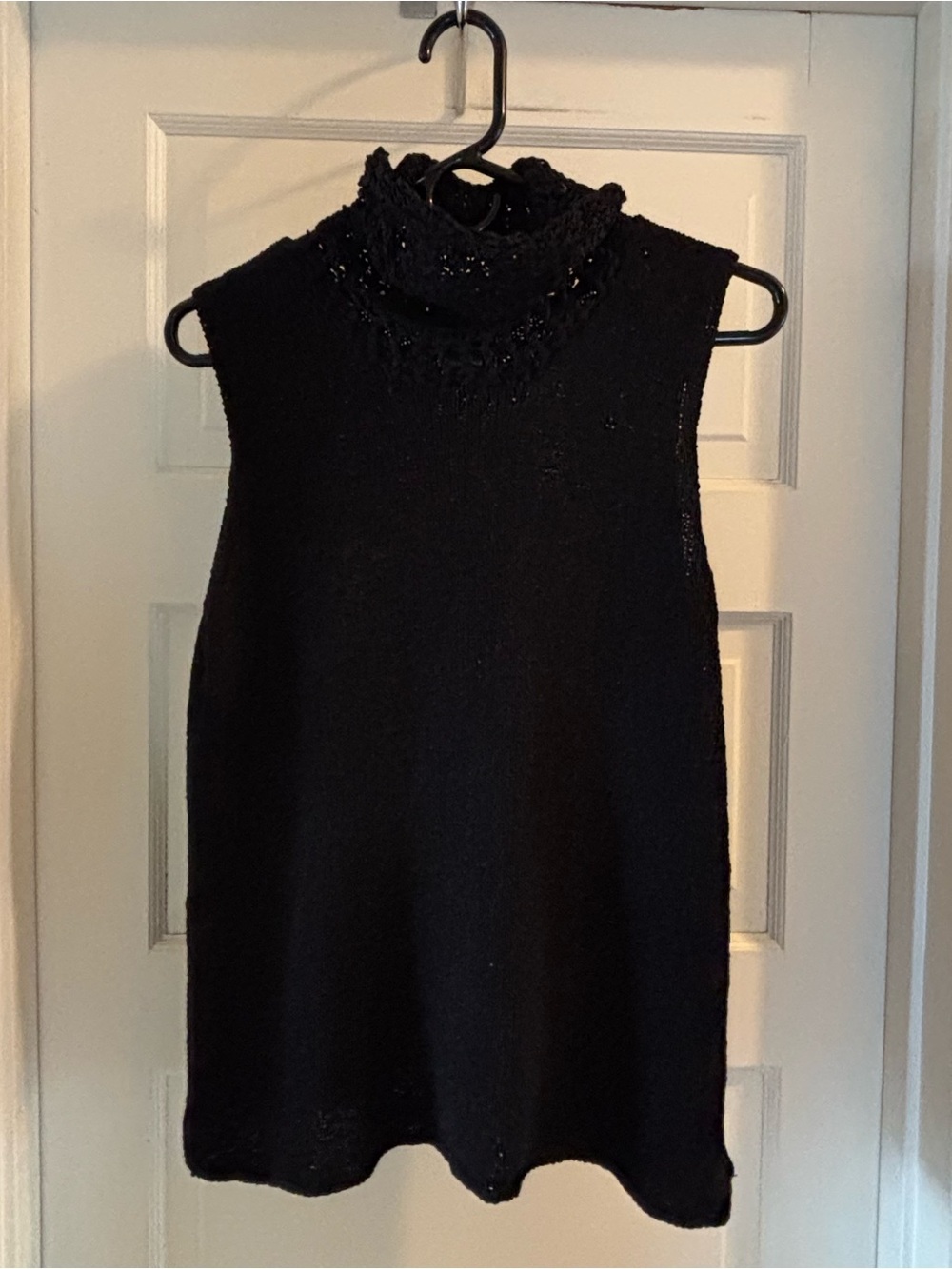 Sigrid Olsen Black Sleeveless Turtleneck Knit Tank